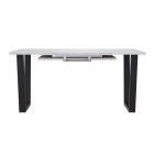 Комплект Стол НОРМАНД 09 1620(+600)*950 (Форма Айсберг) ОПОРА (А7,8,9,10) Черный Матовый м