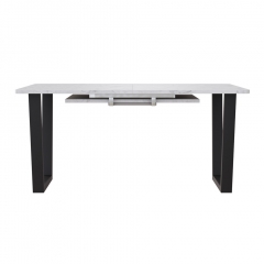 Комплект Стол НОРМАНД 09 1620(+600)*950 (Форма Айсберг) ОПОРА (А7,8,9,10) Черный Матовый м