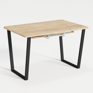 Комплект Стол НОРМАНД 12 1300(+500)*800 (Форма Айсберг) ОПОРА (А2,6,11,12) Черный Матовый м