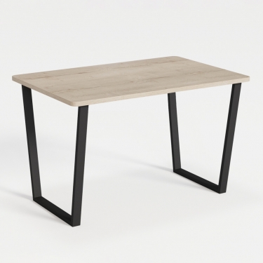 Комплект Стол НОРМАНД 04 1100*700 (Форма Айсберг) ОПОРА (А1,4) Черный Матовый м