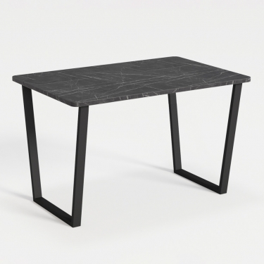 Комплект Стол НОРМАНД 04 1100*700 (Форма Айсберг) ОПОРА (А1,4) Черный Матовый м