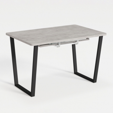 Комплект Стол НОРМАНД 07 1400(+600)*900 (Форма Айсберг) ОПОРА (А7,8,9,10) Черный Матовый м