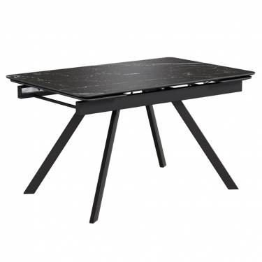 Комплект Стол РЕРУМ Керамика 1400(+290+290)*900 Опора РЕРУМ ЧЕРНЫЙ матовый м