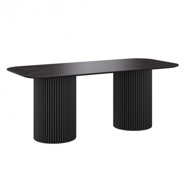 Комплект Стол ИДРИС Керамика 2000*900 Опора ИДРИС Черный матовый м