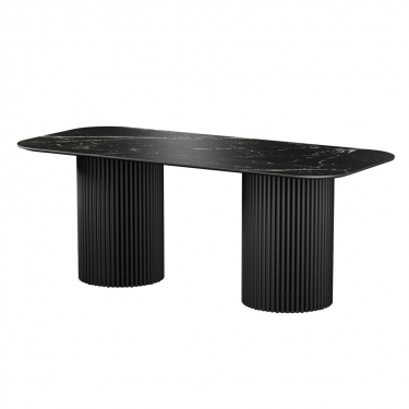 Комплект Стол ИДРИС Керамика 2000*900 Опора ИДРИС Черный матовый м