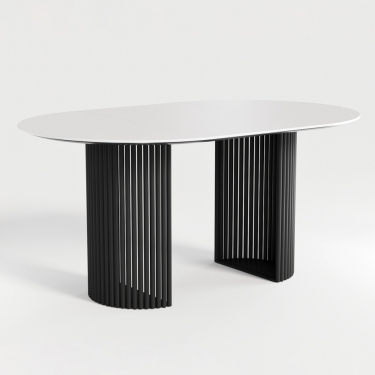 Комплект Стол ВИЛАР EGGER D-1050(+600) 10 мм ОПОРА ВИЛАР Черный Матовый м