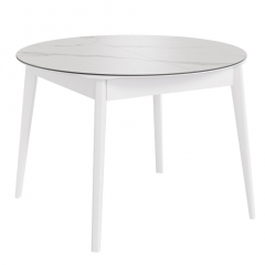 Комплект Стол КАССИО Керамика 1050(+300)*1050 Комплект ножек для стола Диагональ (дерево) Белый